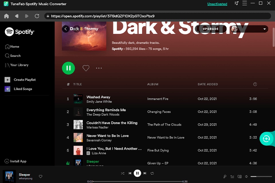 tunefab music converter واجهة برنامج إزالة drm المجاني