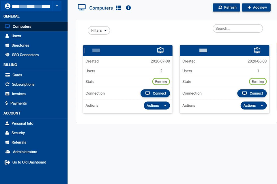 v2 cloud project management software interface