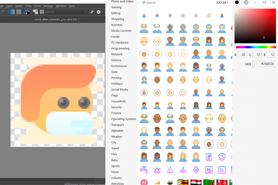 приложение pichon от icons8