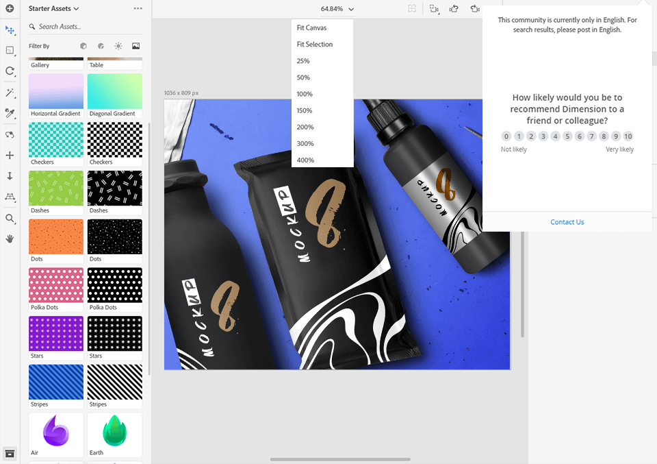 adobe dimension interface