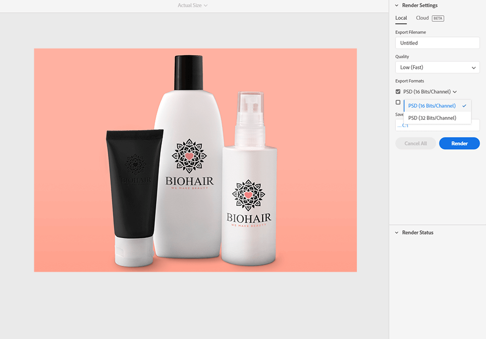 adobe dimension rendering settings