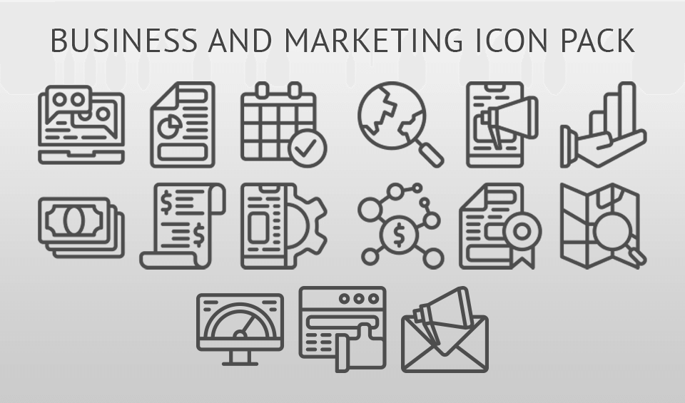 adobe illustrator icon business and marketing pack