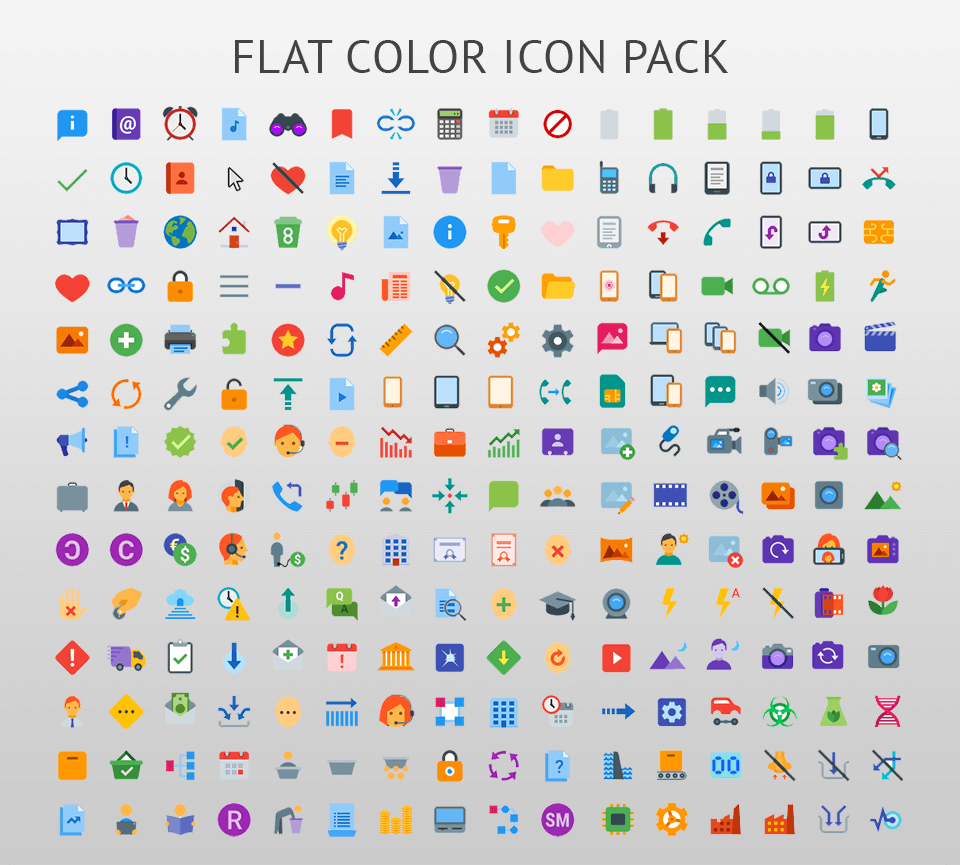 adobe illustrator icon flat color pack