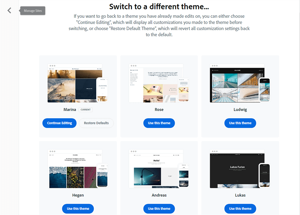 adobe portfolio-hosting-schnittstelle