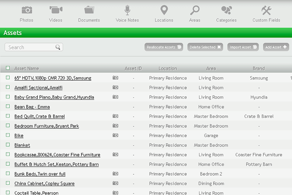schnittstelle der asset panda management-software