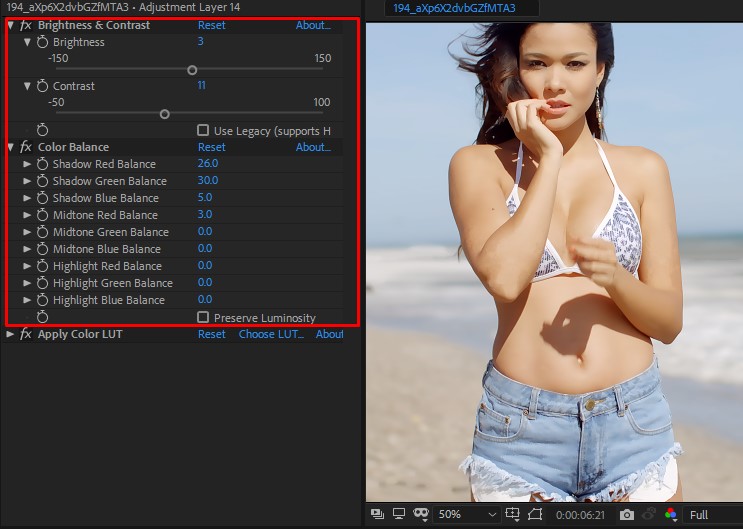 create a new correction layer for using luts