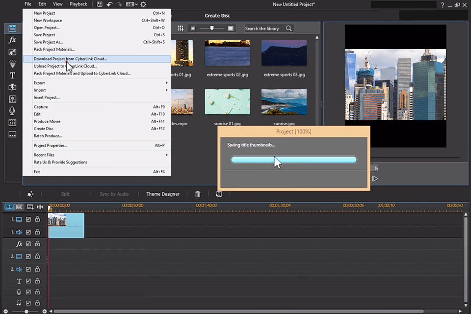 cyberlink powerdirector movie trailer maker interface