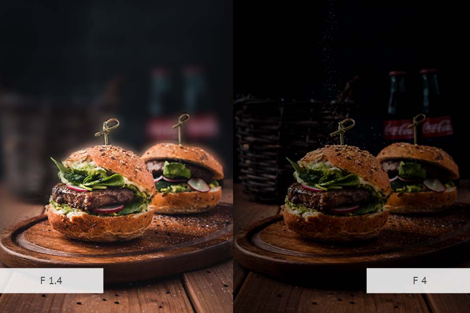 dark food photography camera settings aperture