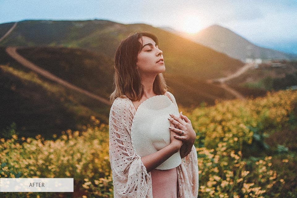 darktable editing grain tool before after