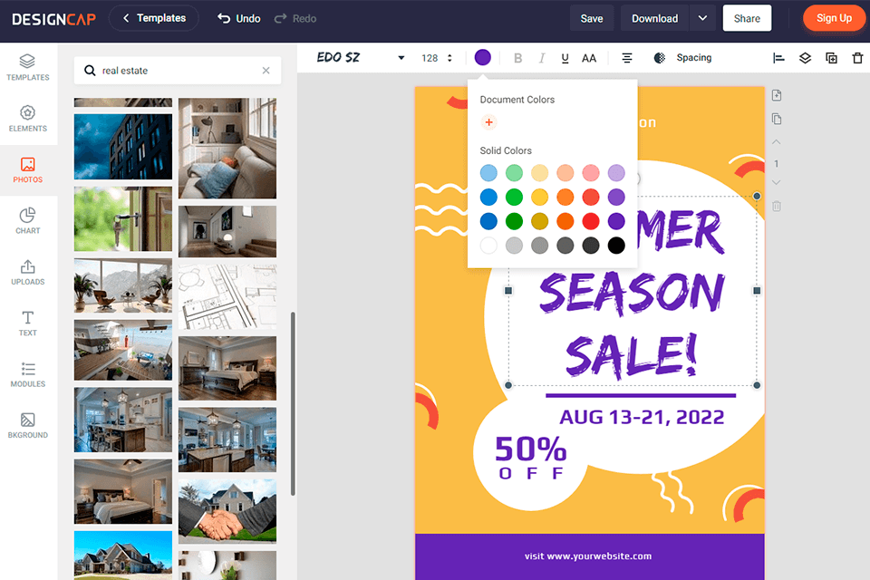واجهة برنامج النشرات designcap