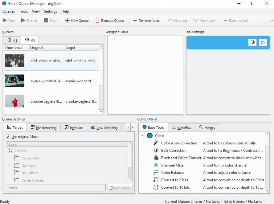 digikam batch editing