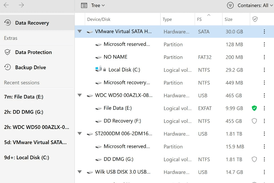 disk drill open source data recovery software interface