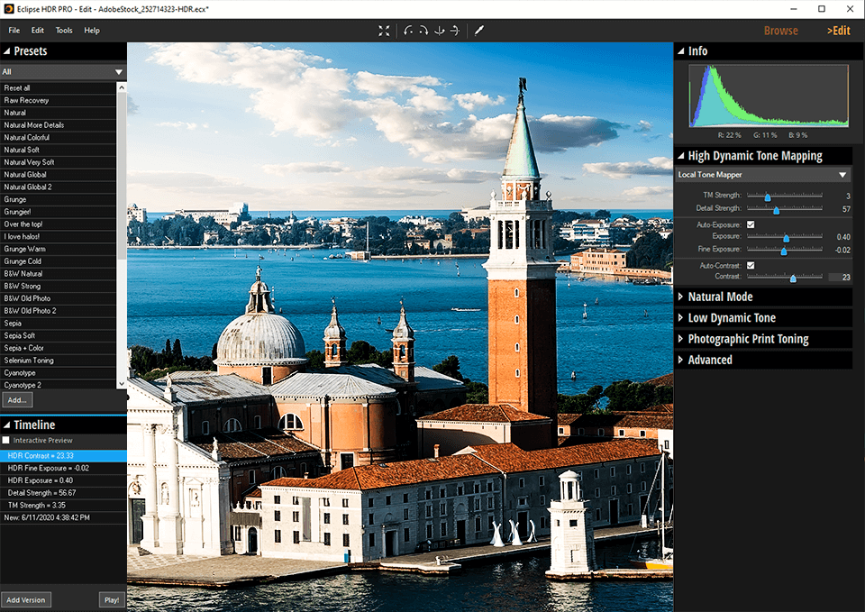 effets inpixio Eclipse hdr