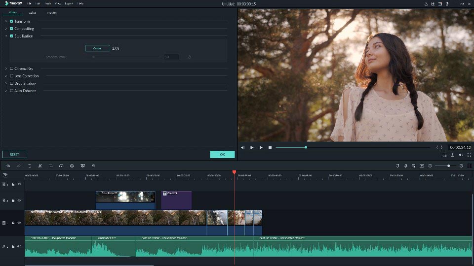 filmora video editor interface
