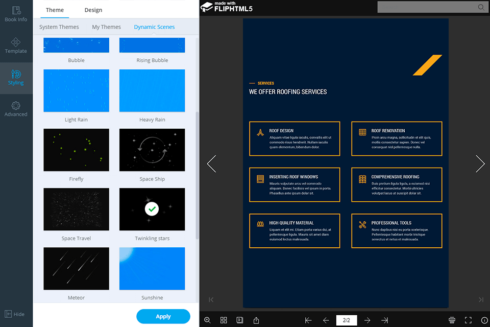 fliphtml5 gratis broschüren-maker interface