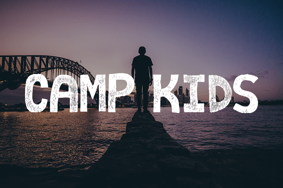 free illustrator camp kids font