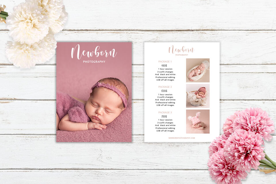 free photoshop newborn flyer template as gift for photography day