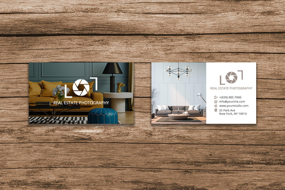 free photoshop real estate cards template as gift for photography day