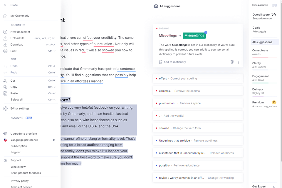 grammarly plagiarism checkers interface