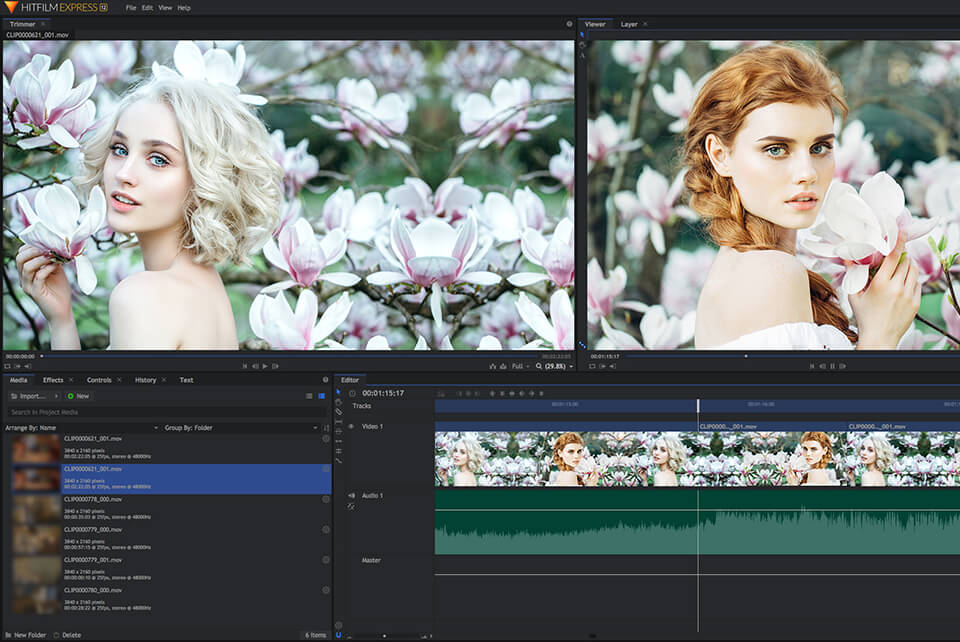 hitfilm pro movie trailer maker interface