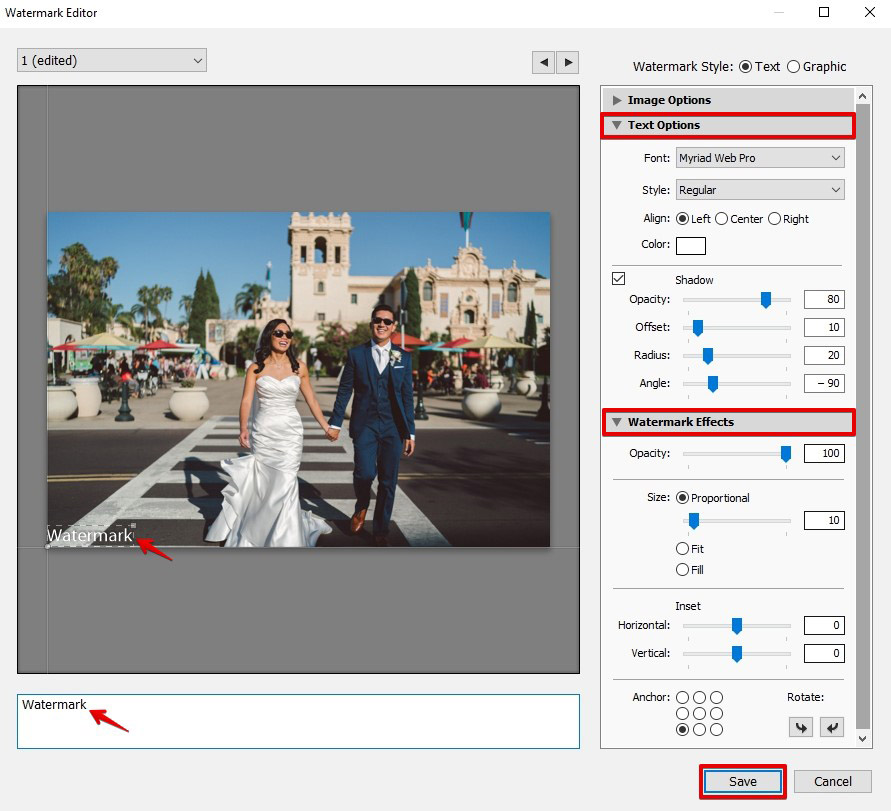 add watermark lightroom