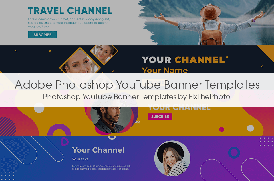 youtube banner free templates for photoshop