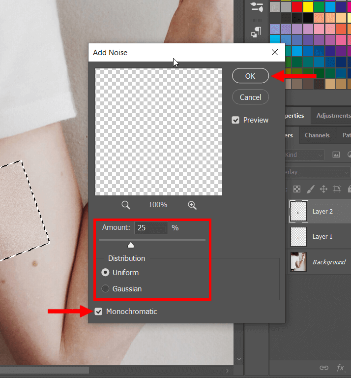 how to remove tattoos in photoshop add noise