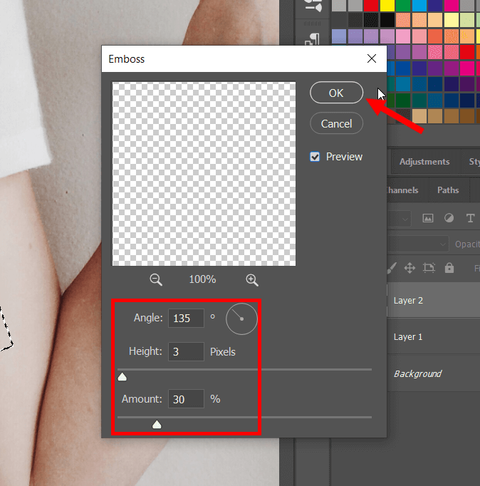 how to remove tattoos in photoshop stylize emboss