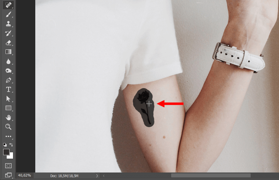 how to remove tattoos in photoshop spot healing brush
