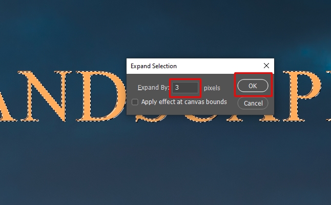how to remove text in photoshop expand selection values
