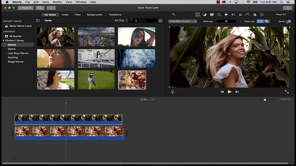 imovie arayüzü