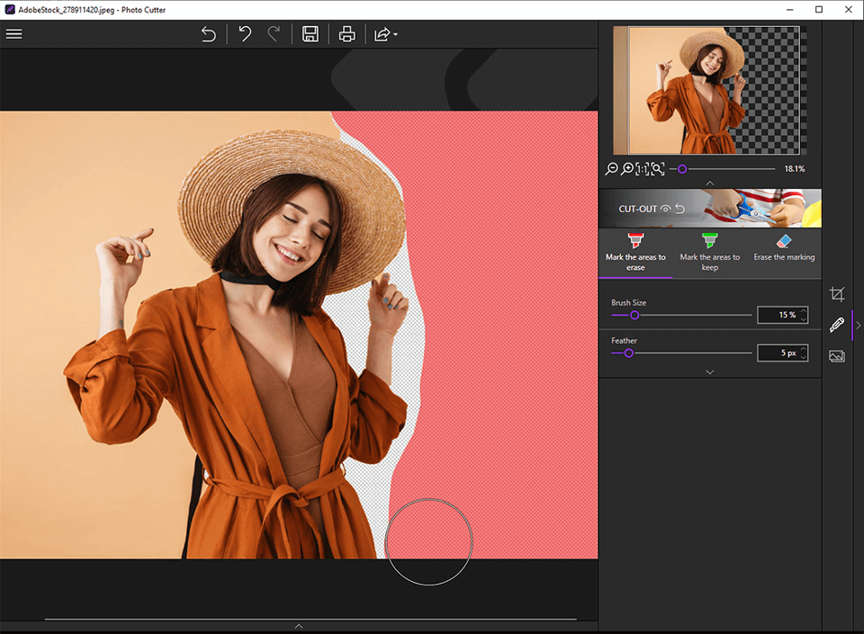 inpixio - halbautomatische selektive retusche