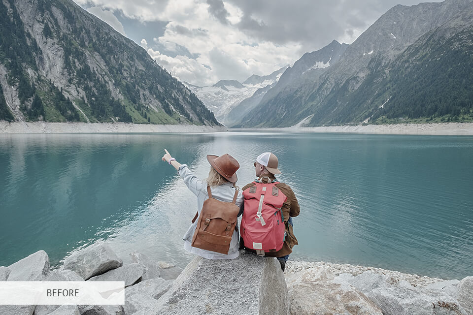 landscape action for travel photography