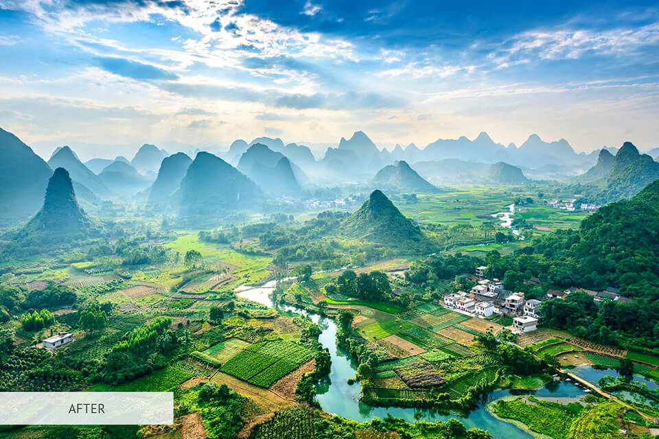 landscape luts for video editing before and after