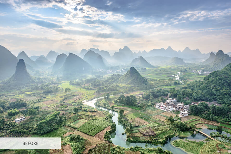 landscape luts for video editing before and after