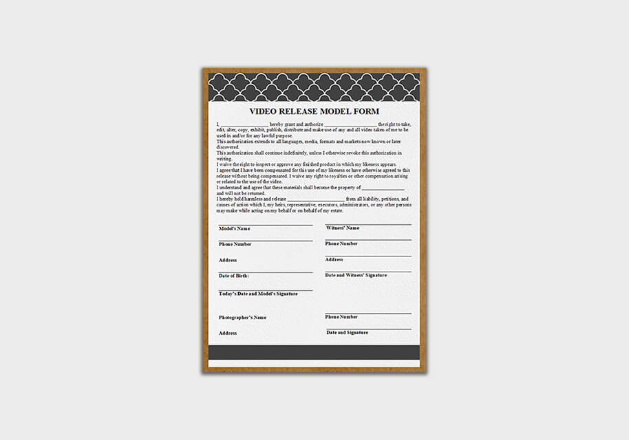 model release form for video