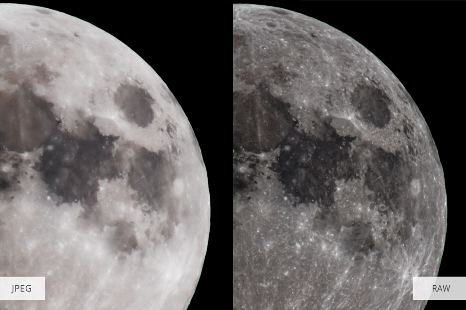 moon photography settings raw file format