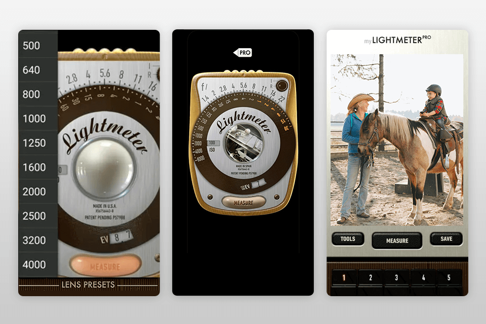 mylightmeter pro light meter app interface