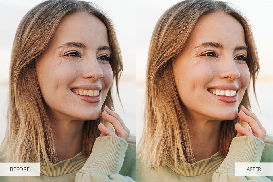 nude retouching teeth whitening