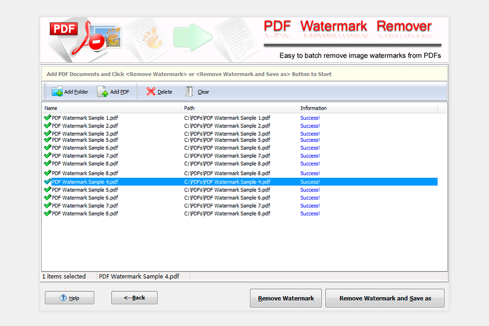 pdf watermark remover interfaz de software