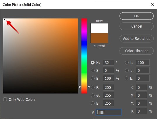photoshop fade edges color picker