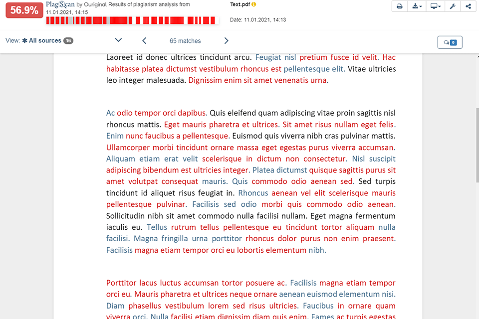 plagscan plagiarism checkers interface