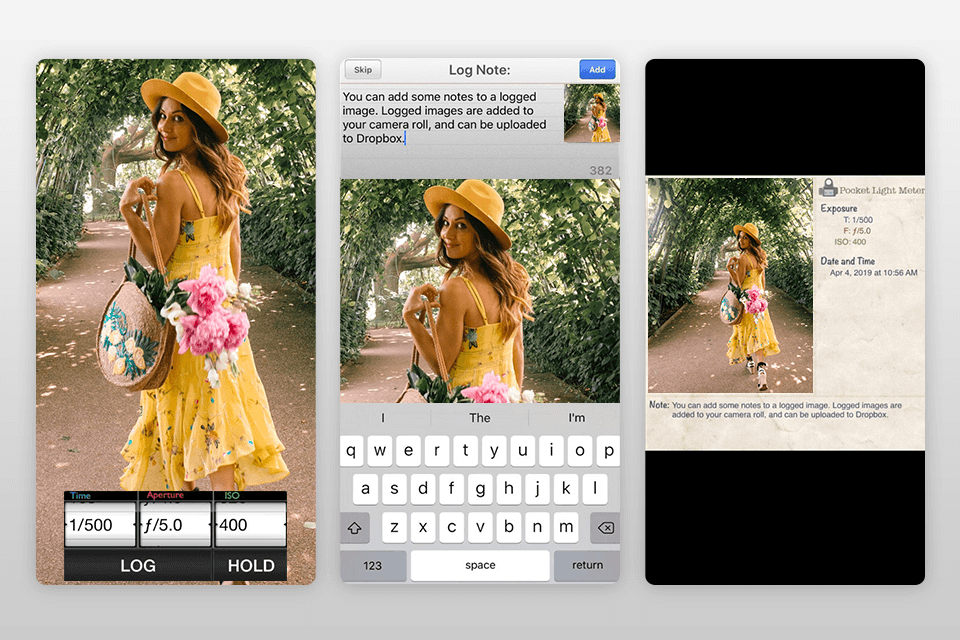 pocket light meter app interface