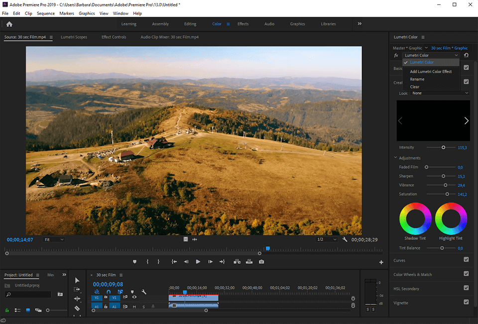 premiere pro movie trailer maker interface