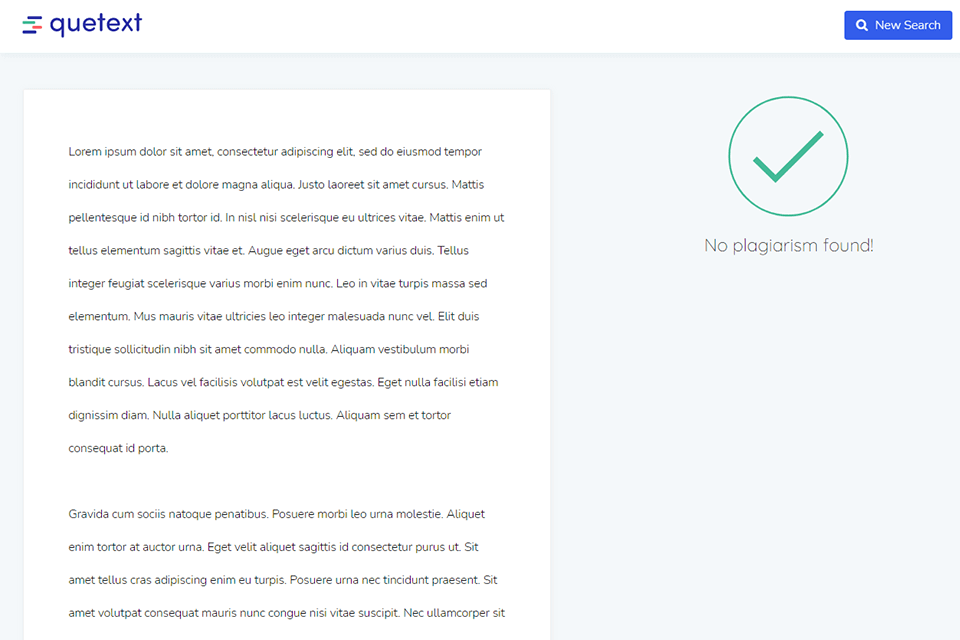 quetext plagiarism checkers interface