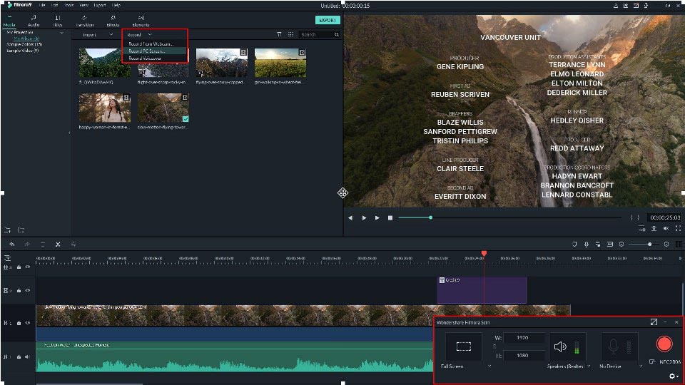 recording video with filmora