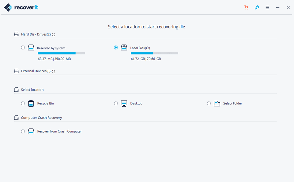 recoverit open source data recovery software interface