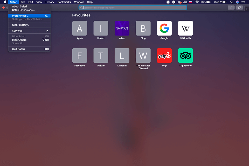 safari preferences