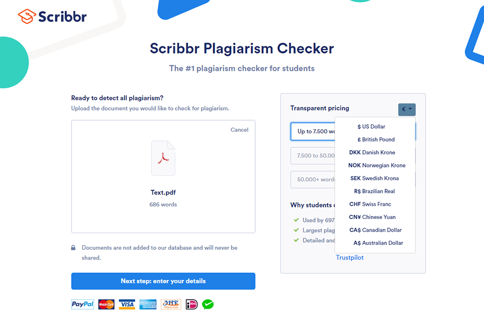 scribbr interface