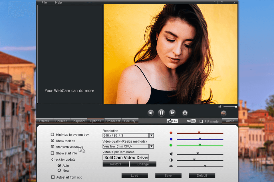 splitcam interface best free webcam software windows 7